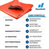 thumbnail of Abdeckplane 140 g/m² (6 x 10 m, Orange) wasserdichte Plane mit Ösen - Gewebeplane Schutzplane