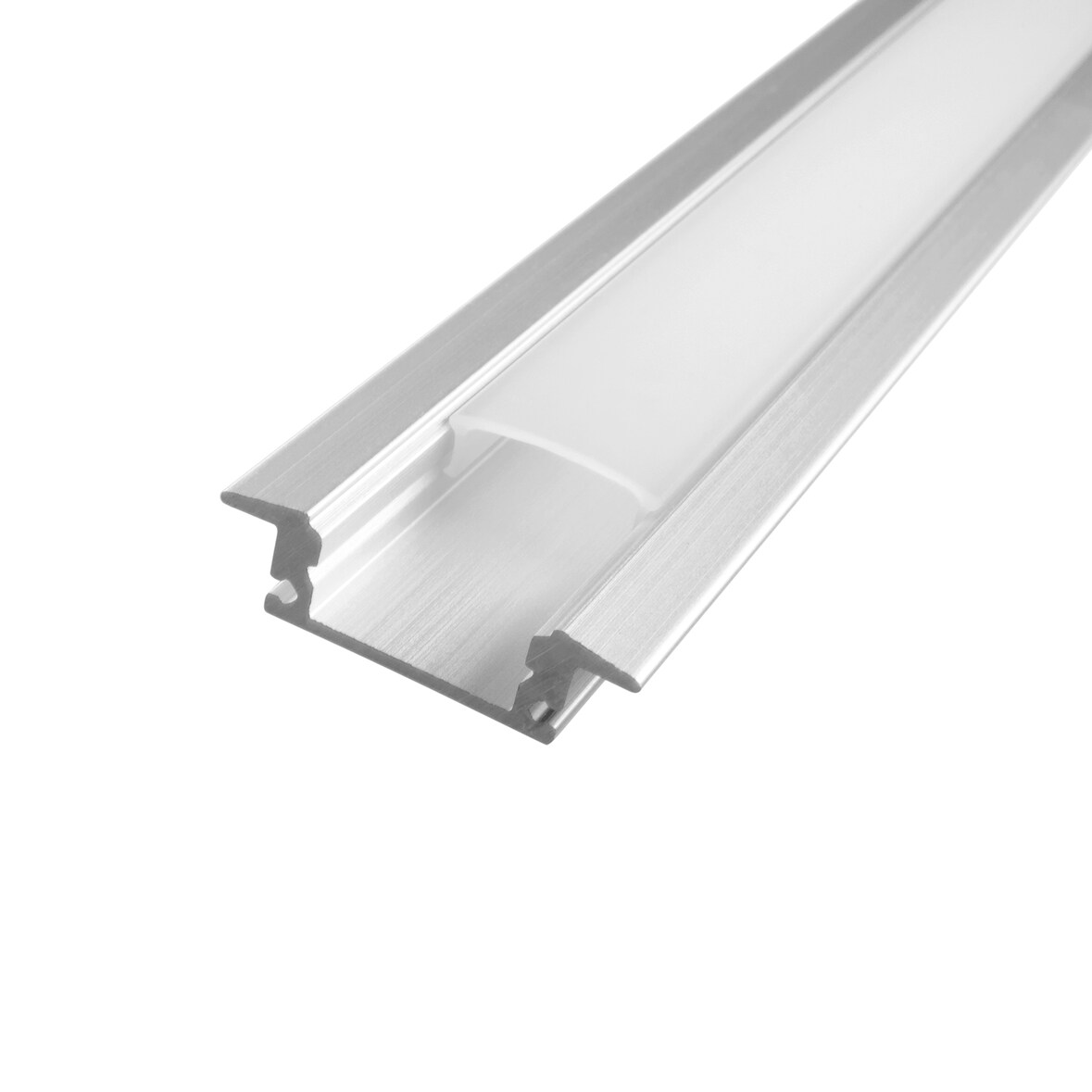 2 Meter Aluprofile Alu Schiene Profil LED Kanal Schiene für LED Strip Profil D mit Milchglas Abdeckung
