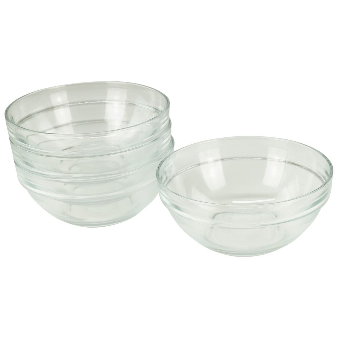 Glasschüssel Ø 23 cm 4 Stück im Set Beilagenschüssel Dessertschale Stapelschale