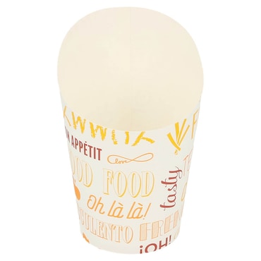 Copos Para Batatas Fritas Aberto 'Parole' 9 Oz - 270 Ml 220 + 18Pe G/M2 Ø7X10,5 Cm Branco Cartolina (100 Unidades)