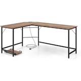 thumbnail of COSTWAY Escritorio en Forma de L con Enchufes y Soporte para CPU, Escritorio de Esquina, Mesa de Oficina para Oficina en Casa