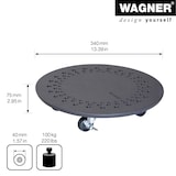 thumbnail of WAGNER Pflanzenroller STONE Ø 34 x 7,5 cm, außen&innen, Beton, Ornamente, schiefer, Bremsen, Tragkraft 100 kg - 20090201