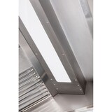 thumbnail of KBS wandafzuigkap, trapeziumvormig, 2200x900x450 mm, vlambeveiligingsfilter type F1, roestvrij staal