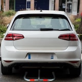 thumbnail of Relaxdays Parkplatzsperre klappbar, Parkbügel mit Vorhängeschloss, Stahl, HBT: 45x76x32cm, Sperrbügel Parkplatz, silber