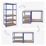 thumbnail of PROREGAL Mega Deal 3x étagère robuste ODIN | HxLxP 180x90x60cm | Charge du compartiment 175kg | Bleu | étagère de garage étagère de cave