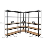 thumbnail of PROREGAL MegaDeal 1x Eckregal + 2x Schwerlastregal Ragnar HxBxT 180x190x40cm Fachlast 175kg Schwarz, Kellerregal, Steckregal, Garagenregal, Lagerregal