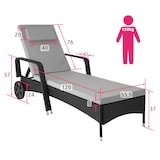 thumbnail of tectake Tumbona de ratán y aluminio Cassis  gris - 404239