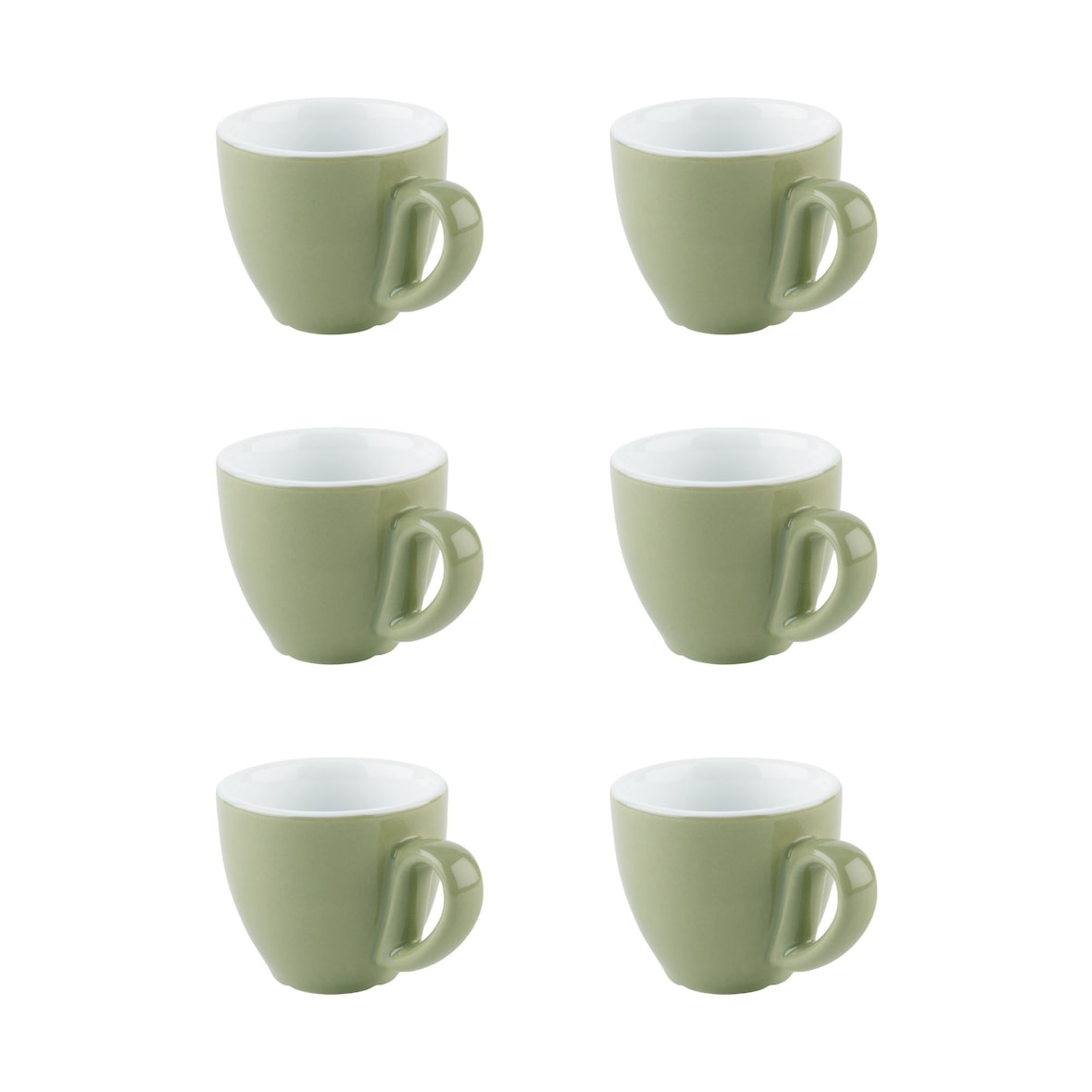 APS set van 6 espressokopjes in groen Ø 6 cm, H: 5,5 cm, 80 ml