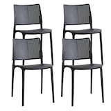 thumbnail of Set van 4 zwarte kunststof terrasstoelen