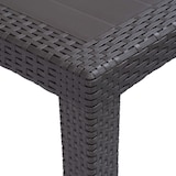 thumbnail of Mesa de jardín de plástico aspecto ratán marrón 150x90x72 cm