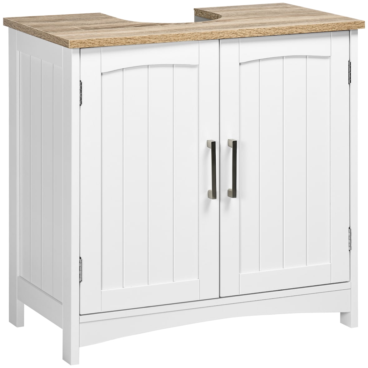 kleankin Mueble para Debajo del Lavabo Armario de Suelo para Baño de Madera con 2 Puertas y Estante Interior Ajustable Estilo Moderno 60x30x60 cm