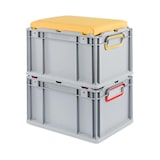 thumbnail of PROREGAL Eurobox NextGen Seat Box Gelb | HxBxT 36,5x40x60cm | 65 Liter | Griffe offen | Eurobehälter, Sitzbox, Transportbox, Transportbehälter