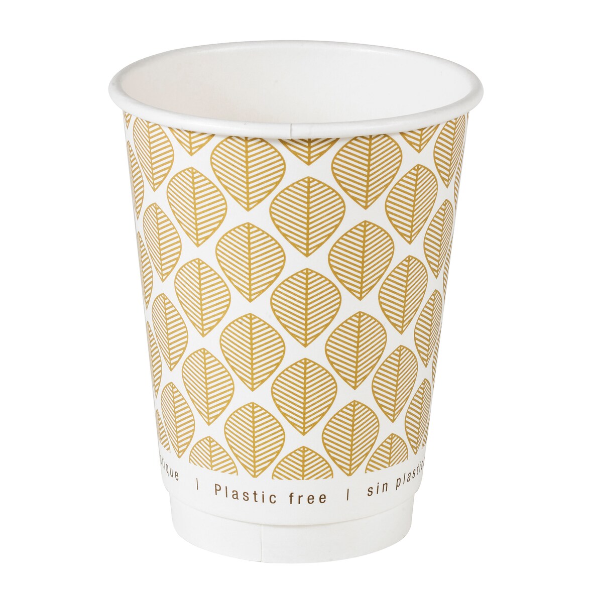 FHC - 500Pcs - Gobelet en carton à double paroi sans matière plastique, Waterbased - Ø 9 cm H110mm 350ml