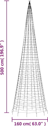 thumbnail of vidaXL LED-Weihnachtsbaum für Fahnenmast 1534 LEDs Blau 500 cm