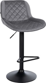 thumbnail of CHEFGASTRO Barhocker CAPRI Samt HxBxT 84x50x52cm Dunkelgrau Barstuhl