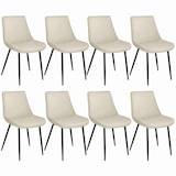 thumbnail of tectake Lot de 8 chaises Rembourrées aspect velours assise Ergonomique crème - 404941