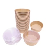 thumbnail of DeinPack 50 Salatschale to go mit RPET Deckel braun rund 1300 ml mit PLA Innenbeschichtung