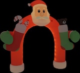 Aufblasbarer Weihnachtsmann-Torway mit Weihnachtssocken.