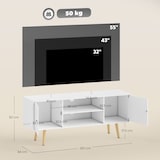 thumbnail of HOMCOM mueble de TV de salón mesa para TV con 2 puertas 2 estantes de almacenamiento para televisores de hasta 55 pulgadas para dormitorio 120x34x50cm