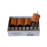 thumbnail of 4er Set Adventskerzen mit Safety Clip und Kerzenstecker (Haltekrallen) Haselnuss Braun 6 x ? 5 cm