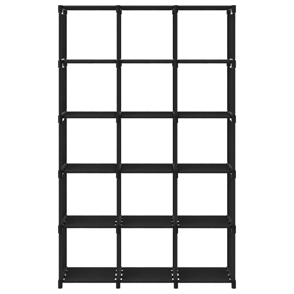 vidaXL Würfelregal mit 15 Fächern Schwarz 103x30x175,5 cm Stoff