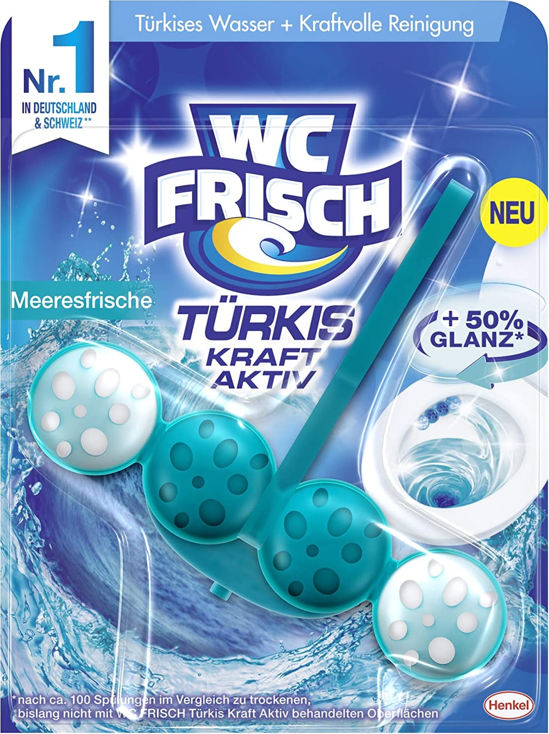 WC FRISCH Kraft Aktiv Türkisspüler Meeresfrische 50g WC-Reiniger Reinigung