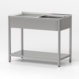 thumbnail of Gasfrit- Lavello sottobanco 1 vasca e 1 sgocciolatoio in acciaio inox industriale 800 x 500 x 850