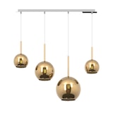 thumbnail of Lustre moderno 4 luzes pendente de vidro dourado Future - Soquete E27 máx. 60W - Estrutura cromada 88x25x220cm