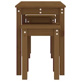 thumbnail of Tables gigognes 3 pcs Marron miel Bois de pin massif Modèle Soleil Zenith Prime