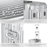 thumbnail of tectake Bordtrolley Airway, Aluminium, TSA-Schlösser, 4 Doppelrollen 38 x 24,5 x 53 cm Silber