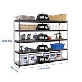 thumbnail of SimonRack Industrieregal, 2000x2100x900 mm, 500 kg am Biegepunkt, 5 Metallböden, Garagenregal, Anthrazit/Verzinkt- Simonforte