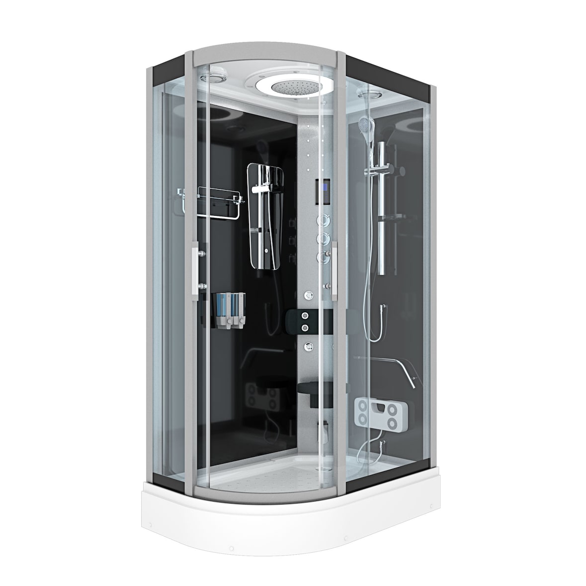 Duschkabine Komplettdusche Fertigdusche Dusche D60-73T1L 120x80 cm ohne 2K Scheiben Versiegelung