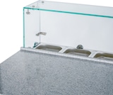 thumbnail of Romux® Saladette und Pizzatisch 3 Türen 136x70 cm für 8 GN 1/6 Behälter mit Marmorplatte und Glashaube | Kühltisch von Pizzen und Salaten