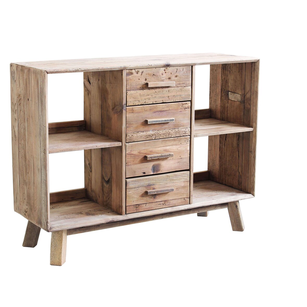 Credenza vintage in legno di pino da soggiorno con cassettiera