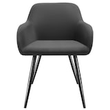 thumbnail of tectake Eetkamerstoel Marilyn, koordlook, gestoffeerd - antraciet / zwart, Set van 4 - 405417