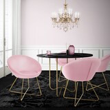thumbnail of ML-Design – Esszimmerstühle 2er Set – Rosa Samt | runde Rückenlehne, goldene Metallbeine, ergonomisch gepolstert