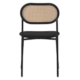 thumbnail of ML-Design Esszimmerstühle 4er-Set Schwarz – gepolsterte Rattanstühle mit gebogener Rückenlehne und Netzdesign, Metallbeine, ergonomisch, ideal für