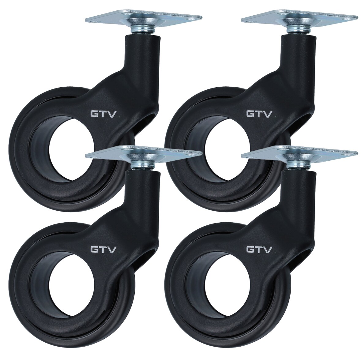 60mm Möbelrolle Exklusiv Bockrolle Schwarz Lenkrolle 30kg Traglast 4er Pack