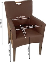 thumbnail of Esszimmer Stühle Set 4 Stück Rattan Armlehner Sessel Bilbao Polsterstuhl Polstersessel prairie brown