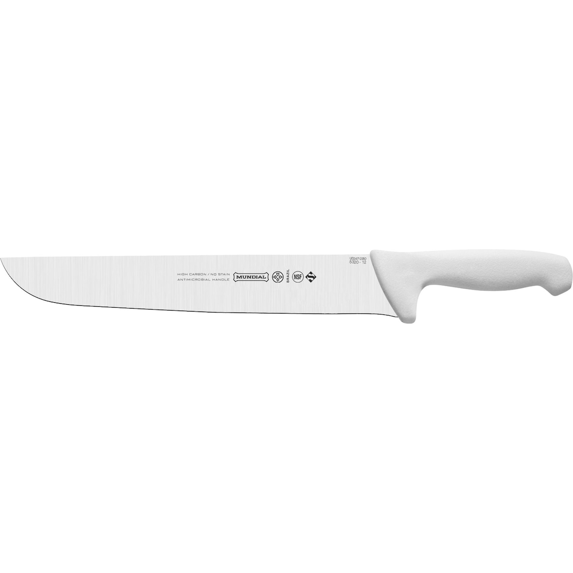 MUNDIAL, Faca de cozinha profissional, (5320-12), 30.5CM, Lâmina reta e larga, Branco, Aço inoxidável
