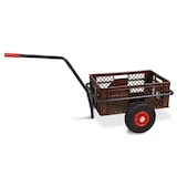 thumbnail of Robuster Handwagen in anthrazit, belastbar bis zu 200 kg, mit 24 cm hohem Korb in braun
