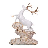 thumbnail of Vacchetti Renna in resina su rocce oro e bianco cm20x7,5h27,5