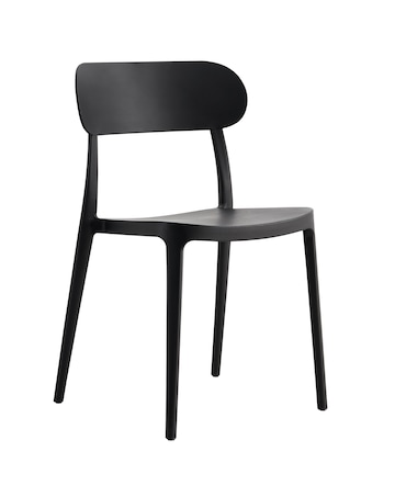 METRO PROFESSIONAL Cadeira empilhável para restauração, plástico, preto