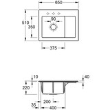 thumbnail of Villeroy&Boch Spülbecken, Küchenspüle Subway 45 Compact Crema 650x510mm, Unteschrankbreite 45cm