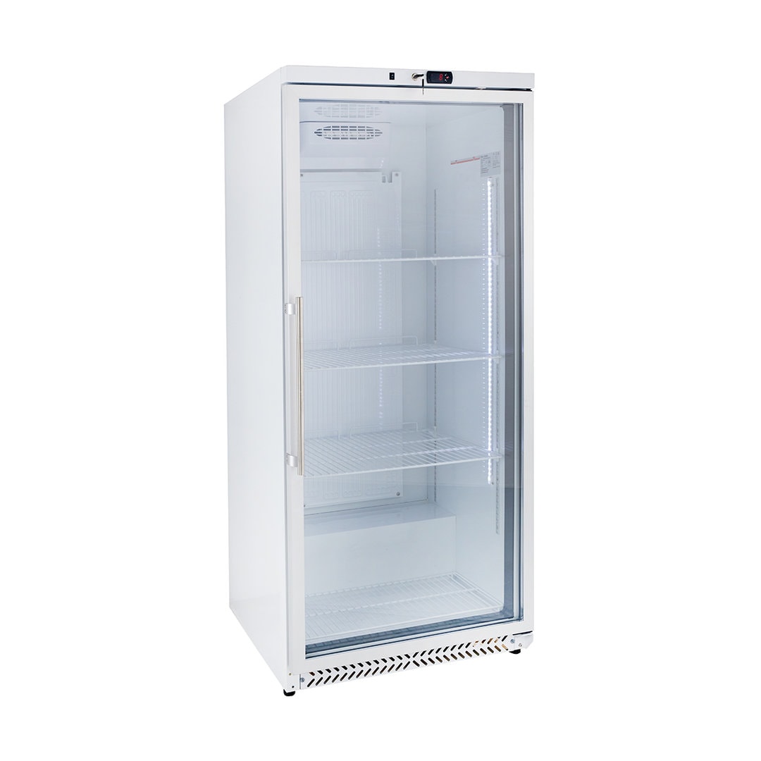 GastroHero Kühlschrank SRH60G | 590 Liter | Lagerkühlschrank mit Glastür | LED-Beleuchtung | abschließbar | digitale Temperaturregelung 0-8°C
