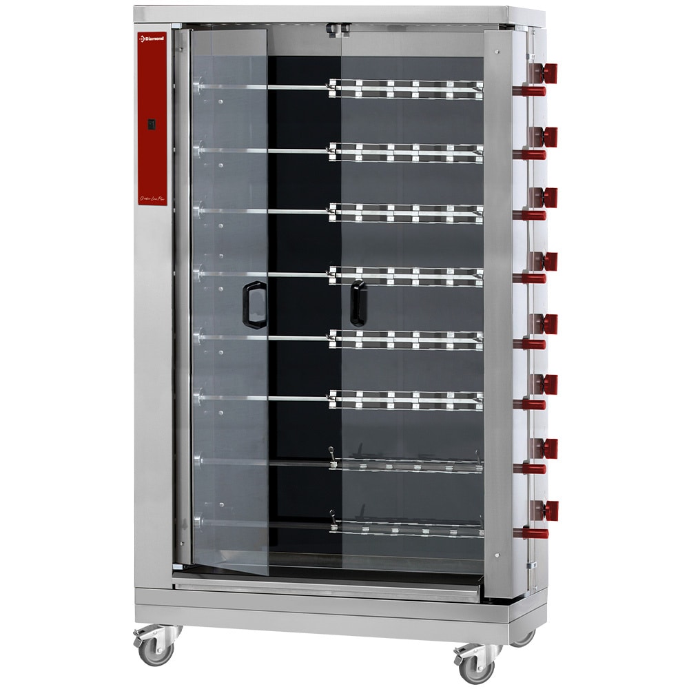 Elektro-Hähnchengrill 8-reihig für 36 Hähnchen - 38,4 kW