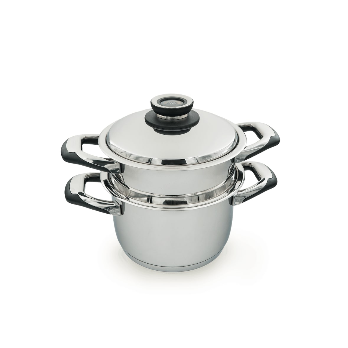ECOVITAM | Cuiseur vapeur 3,8L Inox 18/10 | Diamètre 20cm | Sans PFAS | Tous feux dont induction | Thermomètre intégré | Fabriqué en Italie