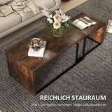thumbnail of Couchtisch Set 90x48x42 cm mit Satztisch stapelbar MDF Metallgestell Beistelltische im 2er Set Rustikales Braun+Schwarz