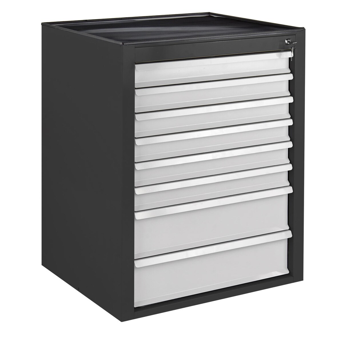 PROREGAL Schubladenschrank Kobra mit 8 Schubladen | HxBxT 90x71x55cm | Anthrazitgrau/Lichtgrau