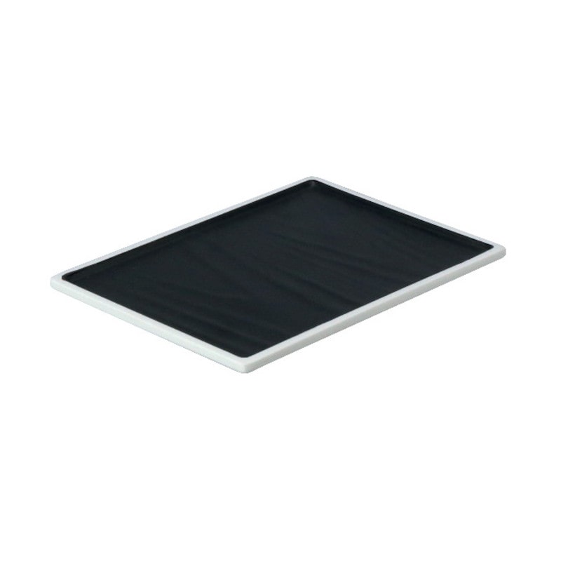 EFAY Vassoio rettangolare nero Taiji in melamina cm 25,4x18,3 h cm 1,7